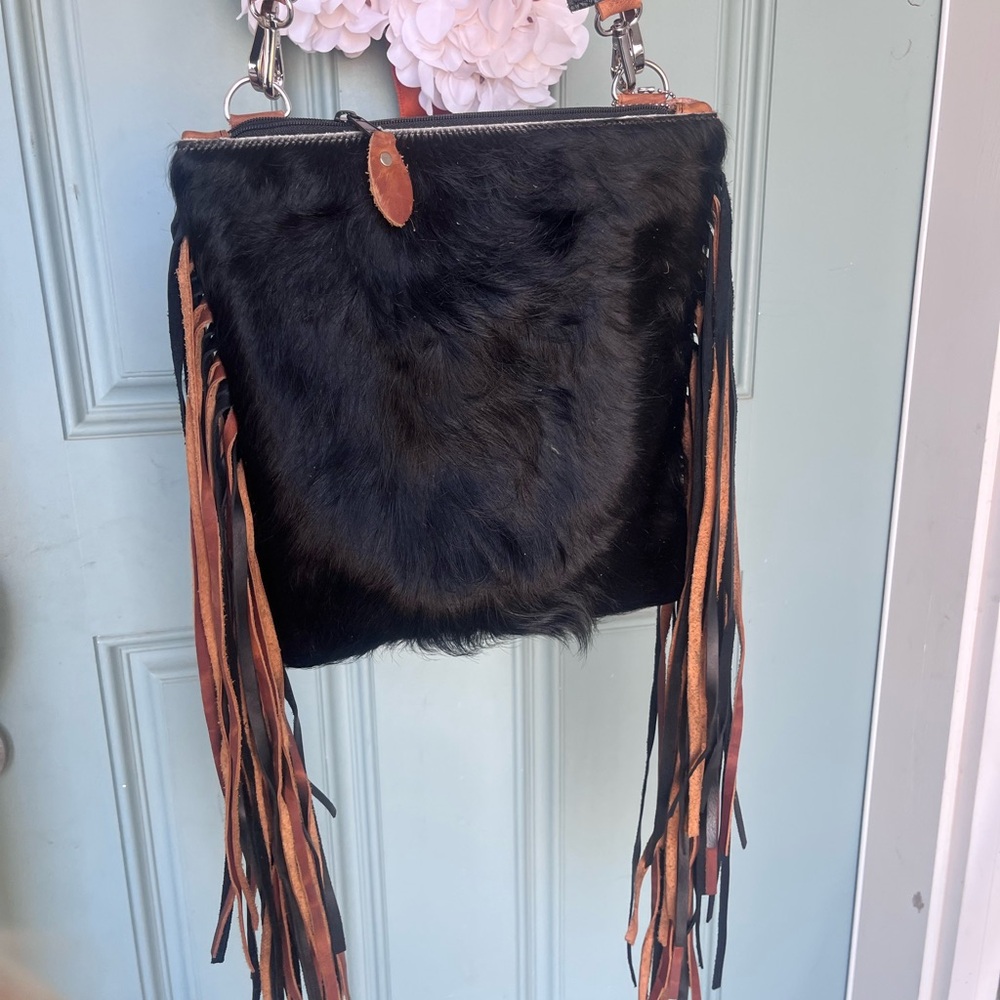 Western cowhide crossbody